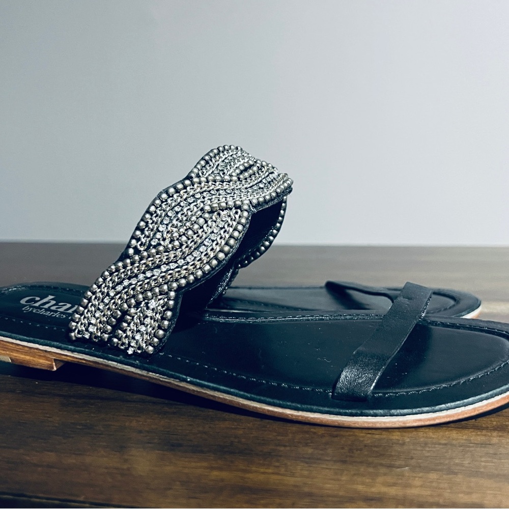 Charles By Charles David Black and Silver Sandals